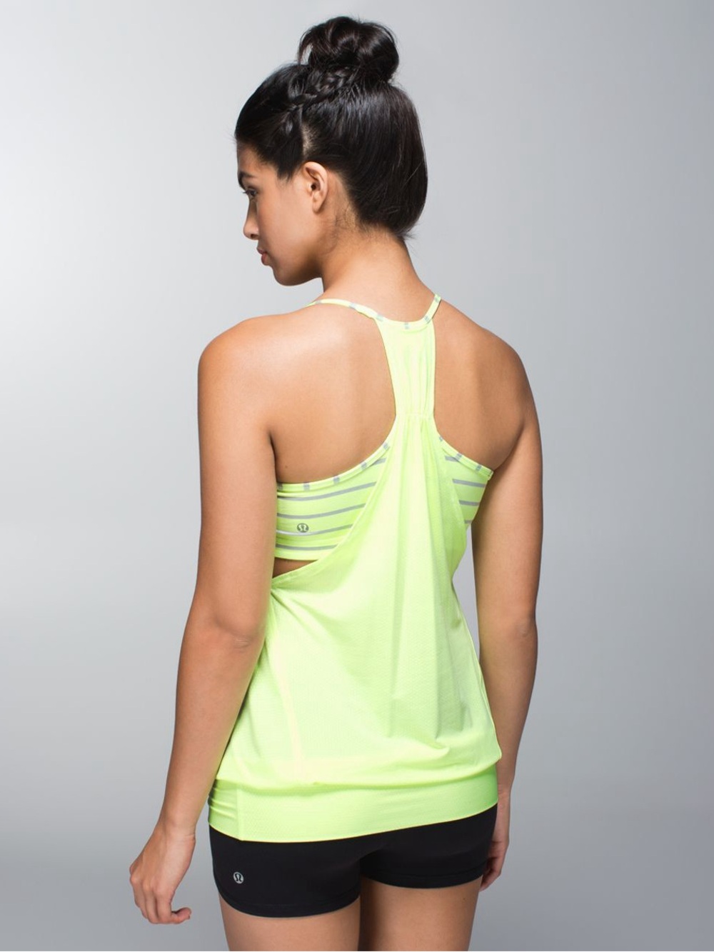 lululemon athletica No Limits Neon Lime Racerback Tank Top Size 4